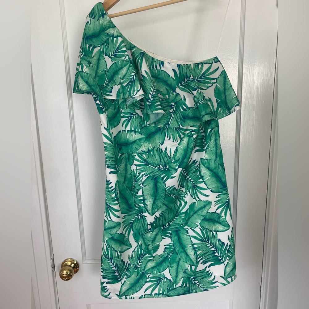 Size Small - Gianni Bini one shoulder palm dress